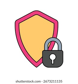 Ícone de segurança com fundo branco vetor ilustração stock