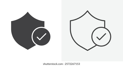Security icons. flat and line style set