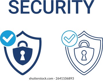 Security icons, Line art icons design containing cloud computing, IT manager, big data, data analytics, internet, network security, and more. Solid vector icons collection