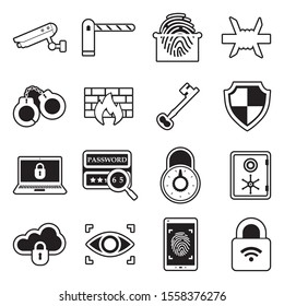 Security Icons. Line With Fill Design. Vector Illustration.