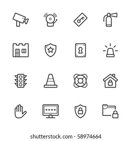 Security icons. Lines have not been expanded to maintain maximum editability.