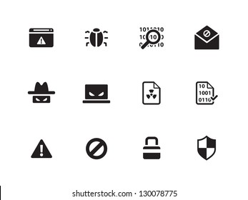 Security icons on white background. Vector illustration.