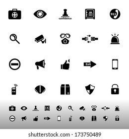 Security icons on white background, stock vector
