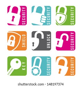 security icons over white background vector illustration 