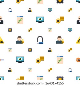 security icons pattern seamless. Included editable flat Computer Vision, Bike padlock, Cryptography, Web Link, Account, Tokens, construction works icons. security icons for web and mobile.