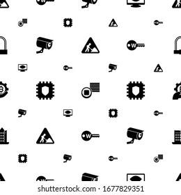 security icons pattern seamless. Included editable filled construction works, Tokens, Computer Vision, security camera, Cryptography icons. security icons for web and mobile.