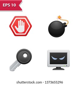 Security Icons. Professional, pixel-aligned icons in realistic colors.