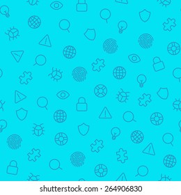 Security icons seamless pattern. Vector background