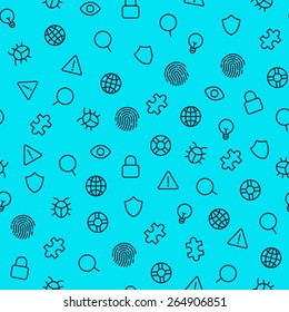 Security icons seamless pattern. Vector background