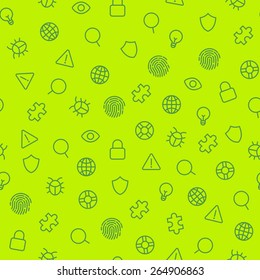 Security icons seamless pattern. Vector background