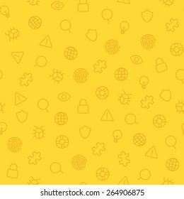 Security icons seamless pattern. Vector background