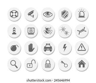 Security icons set , flat style