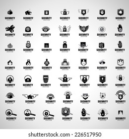 Security Icons Set - Isolated On Gray Background - Vector Illustration, Graphic Design Editable For Your Design 