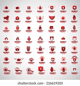 Security Icons Set - Isolated On Gray Background - Vector Illustration, Graphic Design Editable For Your Design  