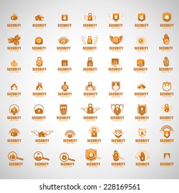 Security Icons Set - Isolated On Gray Background - Vector Illustration, Graphic Design Editable For Your Design