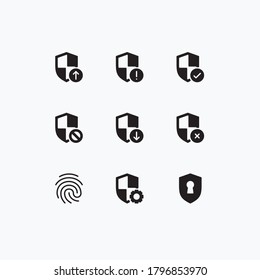 Línea de conjunto de iconos de seguridad - vector