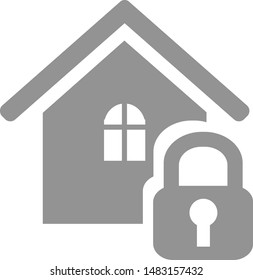 Security icons set - lock home. Vector icon.