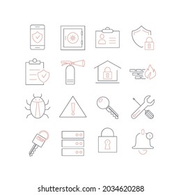 Security icons set. Security  pack symbol vector elements for infographic web
