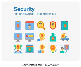 Security Icons Set. UI Pixel Perfect Well-crafted Vector Thin Line Icons. The illustrations are a vector.