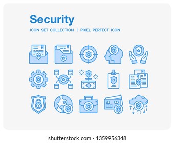 Security Icons Set. UI Pixel Perfect Well-crafted Vector Thin Line Icons. The illustrations are a vector.