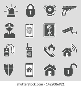 Security Icons. Sticker Design. Vector Illustration.