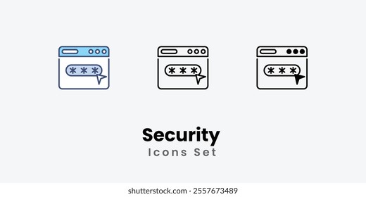 Security Icons symbol vector elements for infographic web stock illustration.