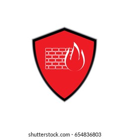 Security icons vector illustration with shield protective background for logo or infographics. Computer firewall design. 