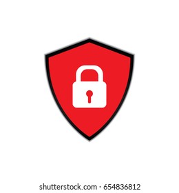 Security icons vector illustration with shield protective background for logo or infographics. lock design element. 