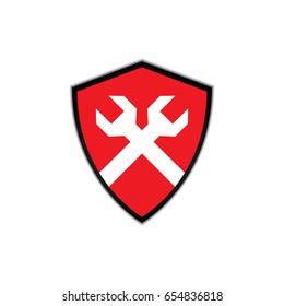 Security icons vector illustration with shield protective background for logo or infographics. Maintenance and service design elements. 