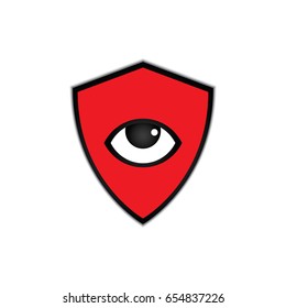 Security icons vector illustration with shield protective background for logo or infographics. monitoring design element.