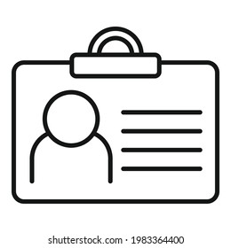 Security id card icon. Outline Security id card vector icon for web design isolated on white background