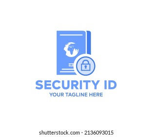 Security id, international passport logo design. Passport template. Official id document vector design and illustration.
