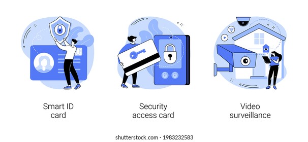 Security and identity verification abstract concept vector illustrations.