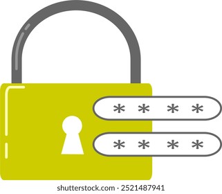 Banner da ilustração de segurança. Ícone de bloqueio de proteção de conta de Smartphone, celular e computador. Vetor de estilo plano. parte 2