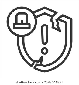 Security Incident Outline Icon Vector Illustration