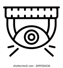Icono de la cámara interior de seguridad. Esbozar el icono vectorial de cámara interior de seguridad para el diseño web aislado en fondo blanco