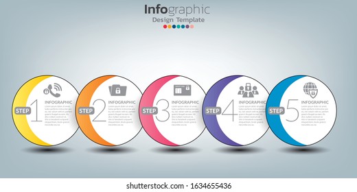Security infographic concept with icons and 5 options or steps.