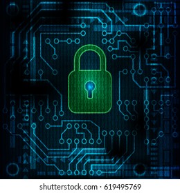 Security of information dark blue color Personal Data Security