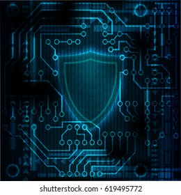 Security of information dark blue color Personal Data Security