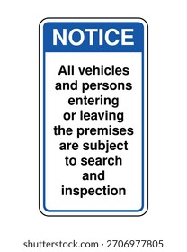 Security Inspection Notice – Blue Header with Entry Message