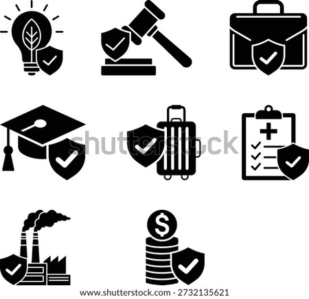 Security and Insurance Coverage Pictograms