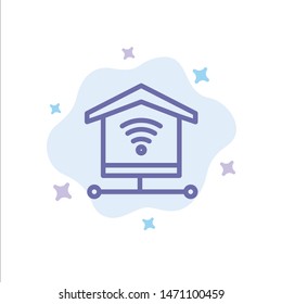 Security, Internet, Signal Blue Icon on Abstract Cloud Background. Vector Icon Template background
