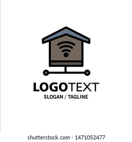 Security, Internet, Signal Business Logo Template. Flat Color. Vector Icon Template background