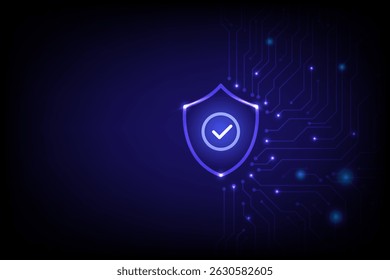 Security of Internet storage database and data server with circuit board, technology concept, Vector and Illustration