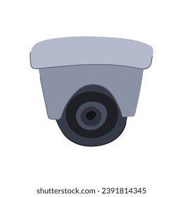 caricatura de seguridad con cámara ip. video de vigilancia, privacidad de cctv, firma ip de seguridad de tecnología de sistemas. ilustración vectorial de símbolo aislado