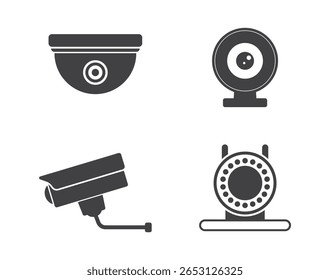 security ip video camera icon set