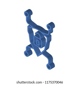 Security isometric left top view 3D icon