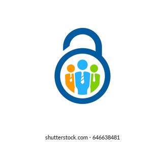 Security Job Lock Icon Logo Design Element