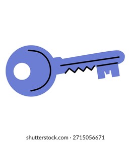 Icono de clave de seguridad en estilo plano para sistemas de control de acceso digital y cifrado. Ideal para autorización, Inicio de sesión seguro y efectos visuales de privacidad.