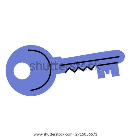 Security key icon in flat style for digital access control and encryption systems. Ideal for authorization, secure login, and privacy visuals.